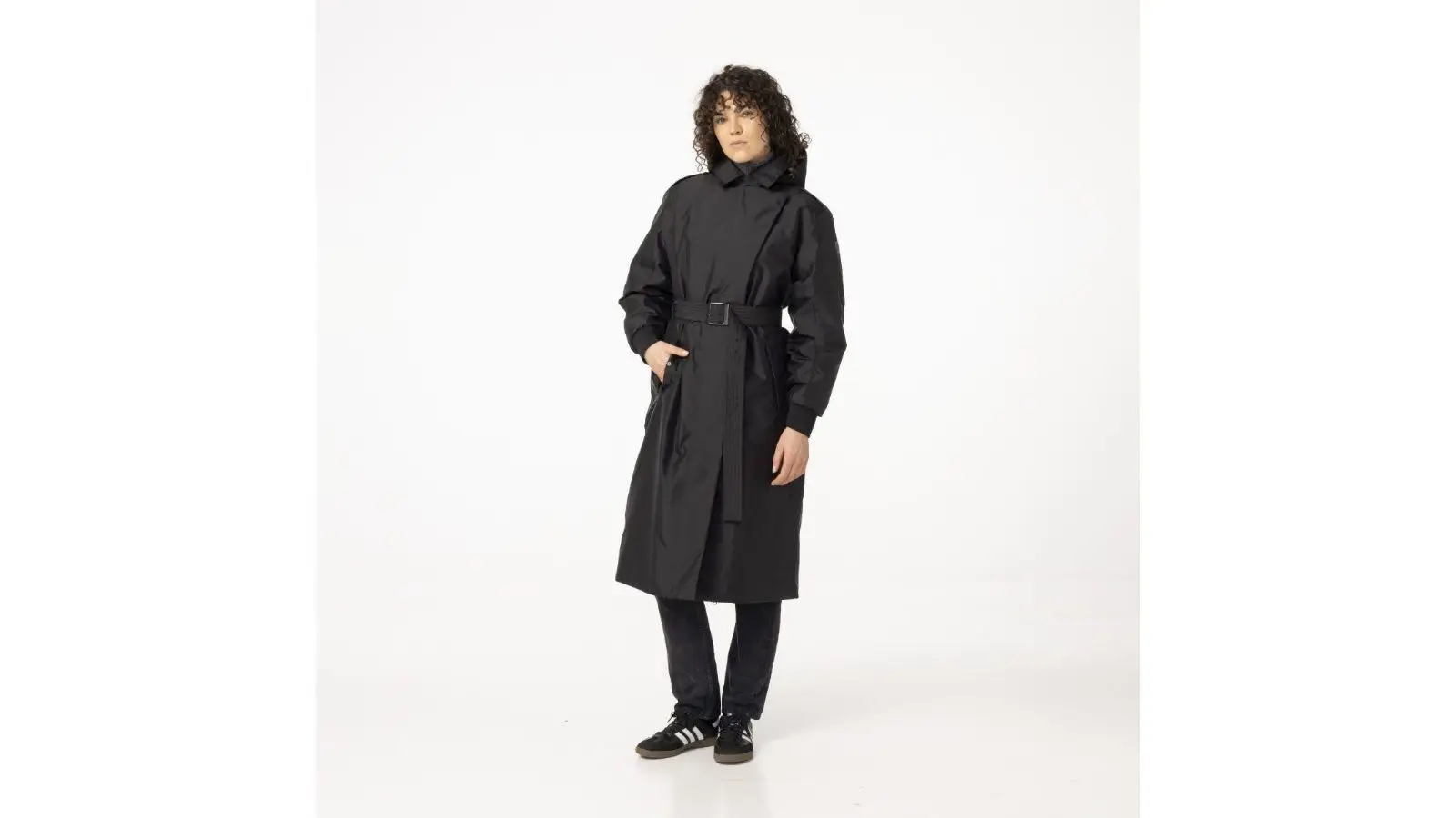 Agu Winter Trench Coat Puff Winter Rain Jacket Women - Black
