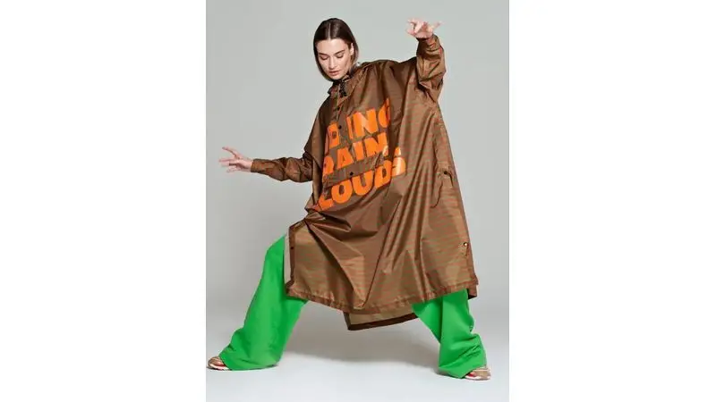 RAINKISS Breton Green Diary - Rain Poncho