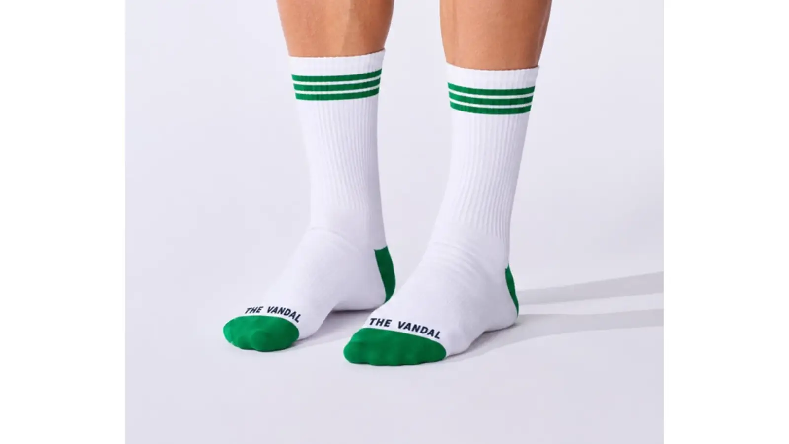 The Vandal Chaussettes de sport à rayures vertes