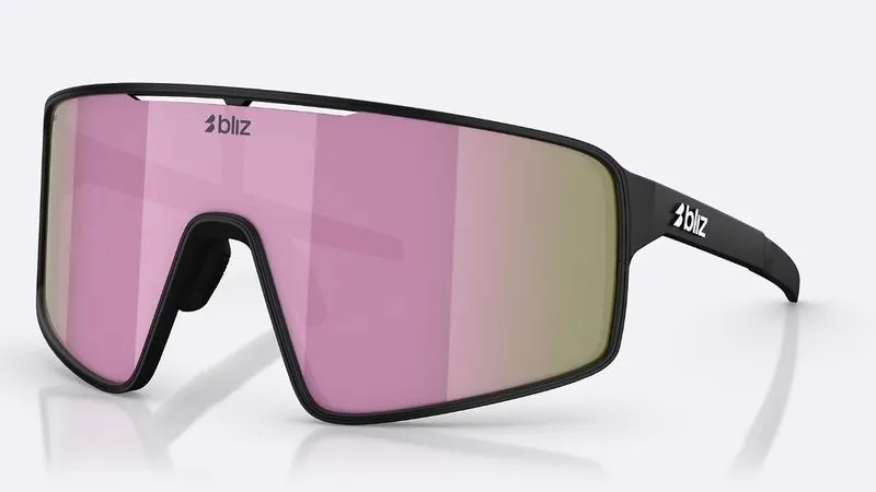 Bliz P0001 - Black Matt avec verres Brown Mirror Pink