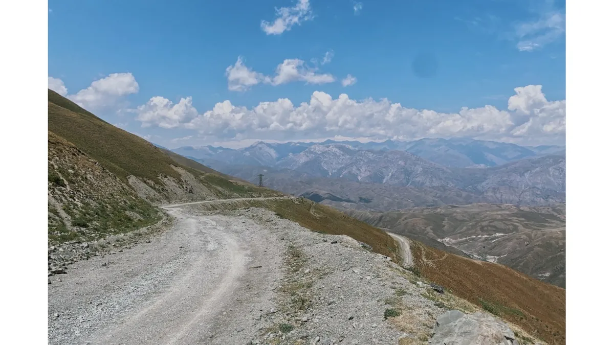 View of the Mountain Races roads, a wide track on a mountainside