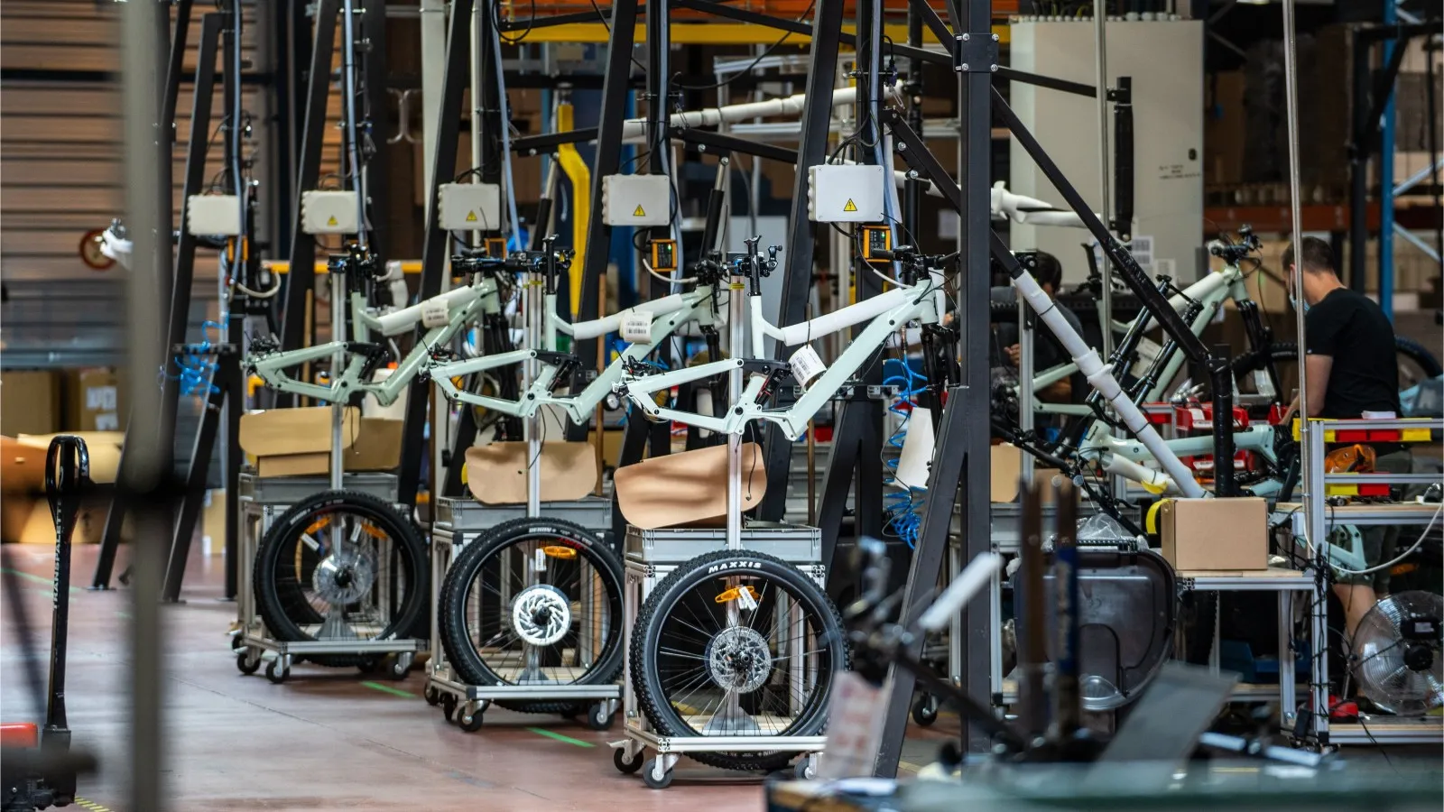 Moustache bike assembly line in the brand's workshops in the Vosges