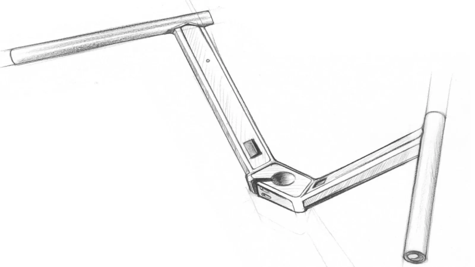 Design sketch of the Moustache handlebar, a contemporary reinterpretation of the historical moustache bar