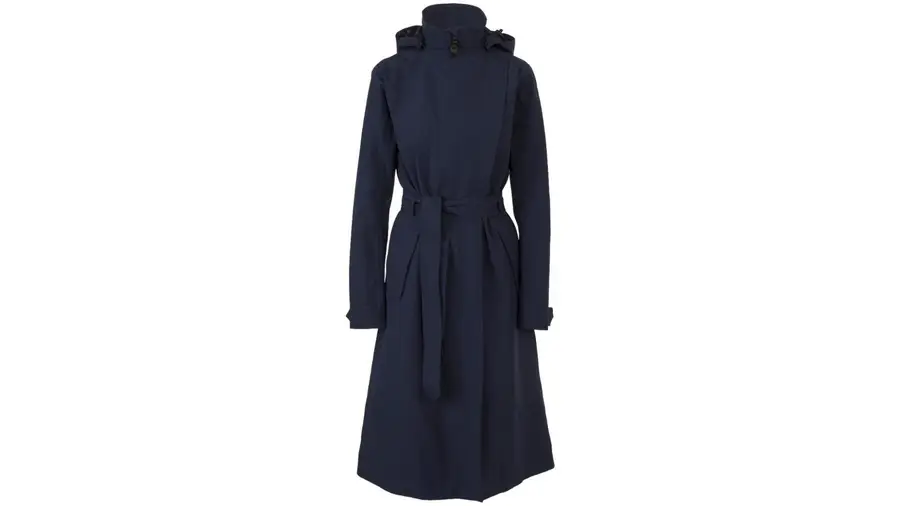Agu Trench Coat Long Rain Jacket Women Deep Marine