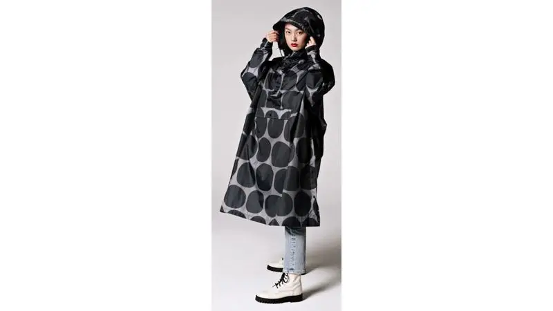 RAINKISS Black Polka - Rain Poncho