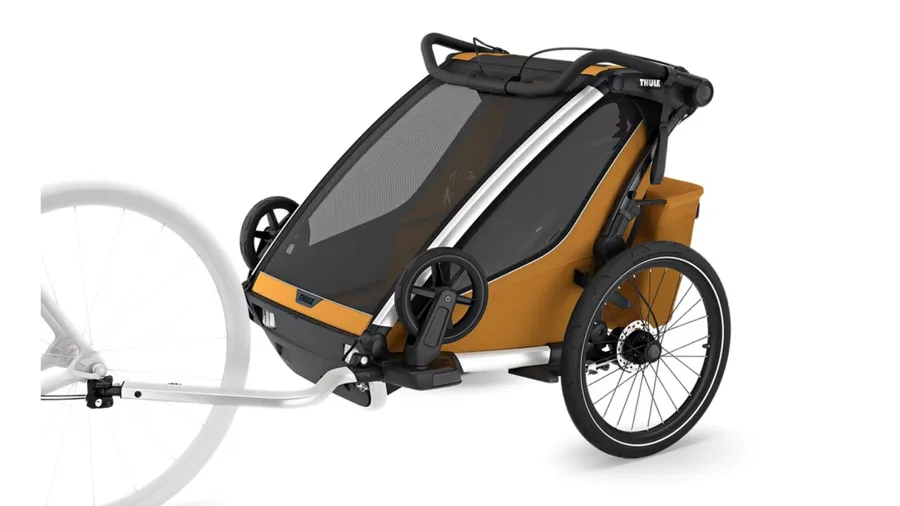 Thule Chariot Sport 2 gekoppeld aan een fiets